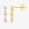 Boucles d'oreilles pendantes en plaqué or avec 3 oxydes de zirconium SO OR