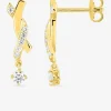 Boucles d'oreilles pendantes en plaqué or motif croisé et oxydes de zirconium SO OR