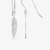 Boucles d'oreilles pendantes argent 925 ‰ motif plume SO OR