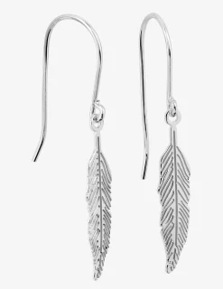 Boucles d'oreilles pendantes argent 925 ‰ motif plume SO OR