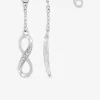 Boucles d'oreilles pendantes motif infini argent rhodié 925‰ avec oxyde de zirconium SO OR