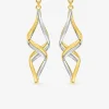 Boucles d'oreilles pendantes bicolores or 375‰ SO OR