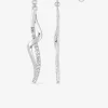 Boucles d'oreilles pendantes doubles courbes croisées argent rhodié 925‰ avec oxyde de zirconium 40 mm SO OR