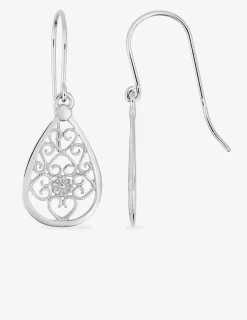 Boucles d'oreilles pendantes argent 925 ‰ motif filigrane SO OR