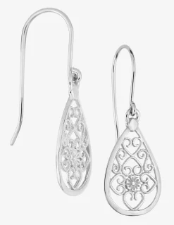Boucles d'oreilles pendantes argent 925 ‰ motif filigrane SO OR