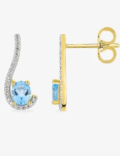 Boucles d'oreilles plaqué or oxydes de zirconium et rhodium SO OR