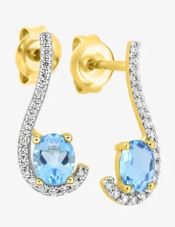 Boucles d'oreilles plaqué or oxydes de zirconium et rhodium SO OR