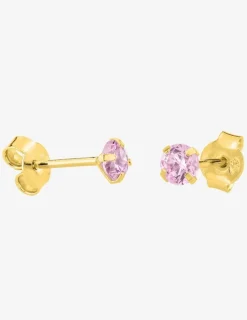Boucles d'oreilles plaqué or et oxyde de zirconium violet 4 mm SO OR