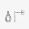 Boucles d'oreilles poire argent 925‰ rhodié et oxydes de zirconium SO OR