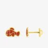 Boucles d'oreilles poisson or jaune 375‰ et laque SO OR