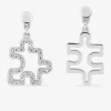 Boucles d'oreilles puzzle en argent 925‰ rhodié SO OR