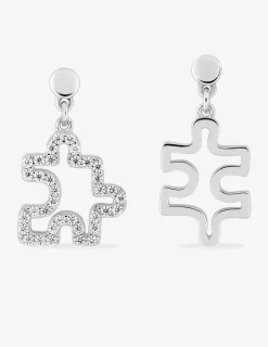 Boucles d'oreilles puzzle en argent 925‰ rhodié SO OR