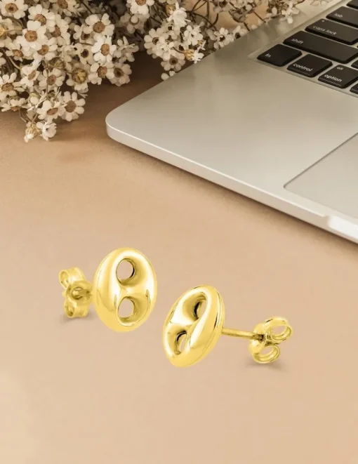 Boucles d'oreilles "grain de café" or jaune 375‰ SO OR