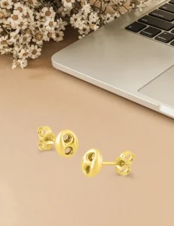 Boucles d'oreilles "grain de café" or jaune 375‰ SO OR