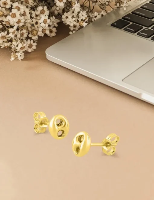 Boucles d'oreilles "grain de café" or jaune 375‰ SO OR