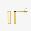 Boucles d'oreilles rectangle acier doré SO OR