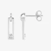 Boucles d'oreilles rectangulaires en or 375‰ et oxyde de zirconium SO OR