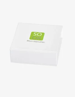 Boucles d'oreilles rectangulaires en or 375‰ et oxyde de zirconium SO OR