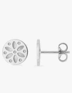 Boucles d'oreilles rondes fleuries argent 925‰ SO OR