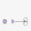 Boucles d'oreilles rondes et violettes argent rhodié 925%o avec oxyde de zirconium SO OR