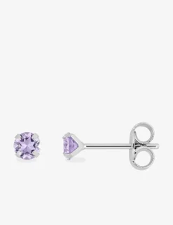 Boucles d'oreilles rondes et violettes argent rhodié 925%o avec oxyde de zirconium SO OR
