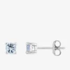 Boucles d'oreilles rondes pierres bleues claires argent rhodié 925%o avec oxyde de zirconium SO OR