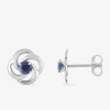 Boucles d'oreilles rosaces or blanc 375‰ et saphir SO OR