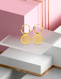 Boucles d'oreilles Shéhérazade motif or jaune 750‰ SO OR