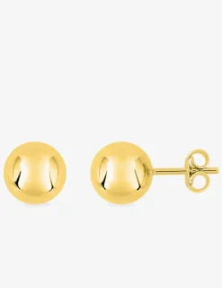 Boucles d'oreilles sphères 8 mm or jaune 750 ‰ SO OR