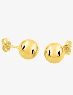 Boucles d'oreilles sphères 8 mm or jaune 750 ‰ SO OR