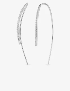 Boucles d'oreilles tige argent 925‰ rhodié et oxydes de zirconium SO OR