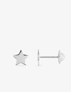 Boucles d'oreilles étoile or blanc 750 ‰ SO OR