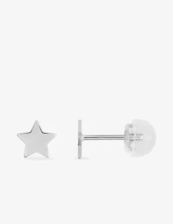 Boucles d'oreilles étoile or blanc 375‰ SO OR