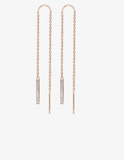 Boucles d'oreilles tombantes plaquées or rose et oxydes de zirconium SO OR
