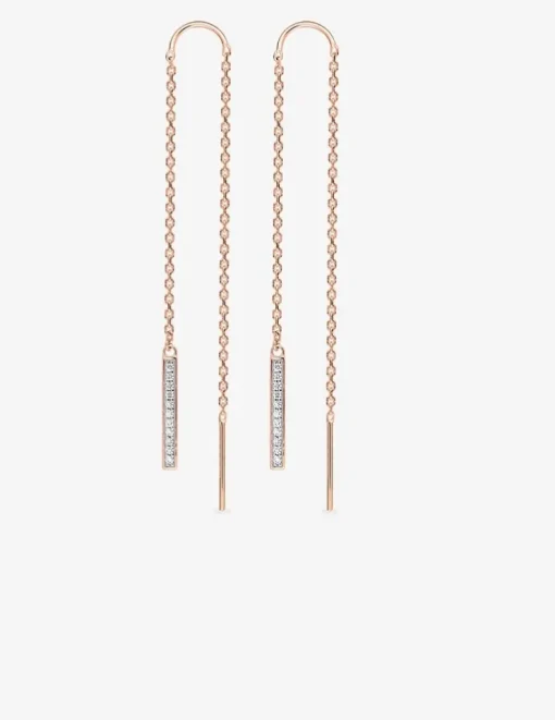 Boucles d'oreilles tombantes plaquées or rose et oxydes de zirconium SO OR