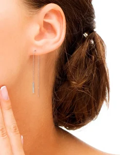 Boucles d'oreilles tombantes plaquées or rose et oxydes de zirconium SO OR