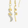Boucles d'oreilles torsade plaqué or, oxydes de zirconium et rhodium SO OR