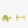 Boucles d'oreilles tortue or jaune 375‰ et laque SO OR