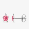 Boucles d'oreilles tortues roses argent 925 ‰ SO OR