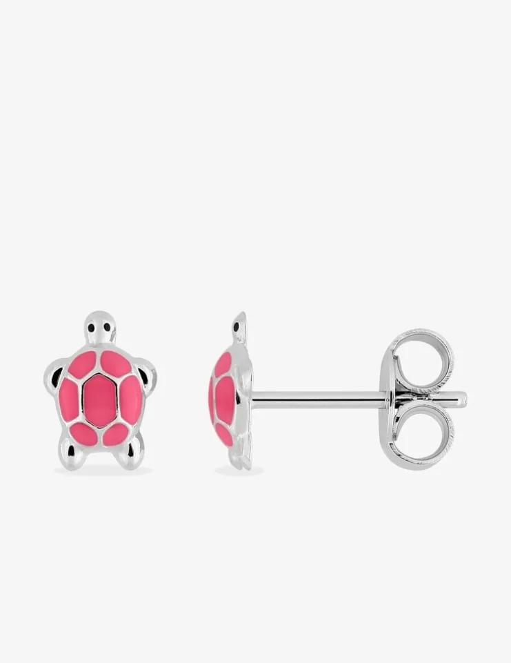 Boucles d'oreilles tortues roses argent 925 ‰ SO OR