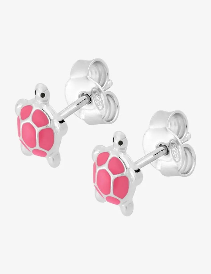 Boucles d'oreilles tortues roses argent 925 ‰ SO OR