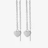 Boucles d'oreilles traversantes en acier gris, motif cœur SO OR