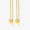 Boucles d'oreilles traversantes en acier doré, motif cœur SO OR