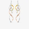 Boucles d'oreilles tricolores en argent 925‰ rhodié SO OR