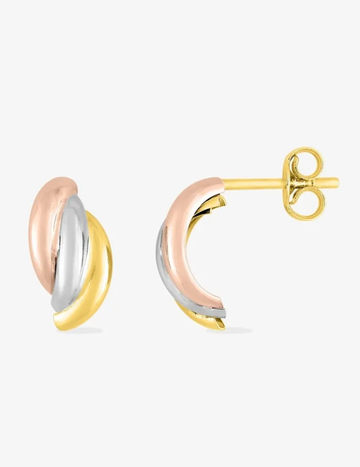 Boucles d'oreilles tricolores or 375‰ SO OR