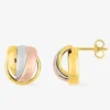 Boucles d'oreilles tricolores or 375‰ SO OR