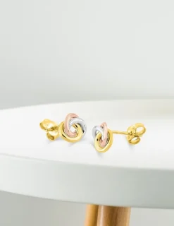 Boucles d'oreilles tricolores or 375‰ SO OR