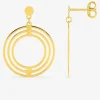 Boucles d'oreilles triple cercle or jaune 750‰ SO OR