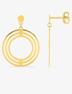 Boucles d'oreilles triple cercle or jaune 750‰ SO OR