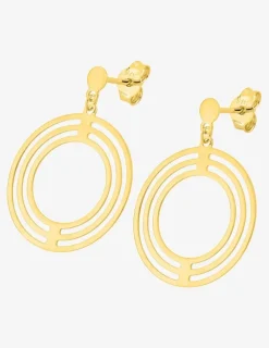 Boucles d'oreilles triple cercle or jaune 750‰ SO OR